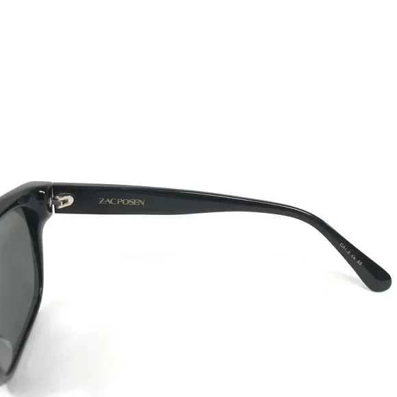 Zac Posen Sunglasses Hayworth BK Polished Black Square Frames with Gray Lenses - Picture 6 of 11